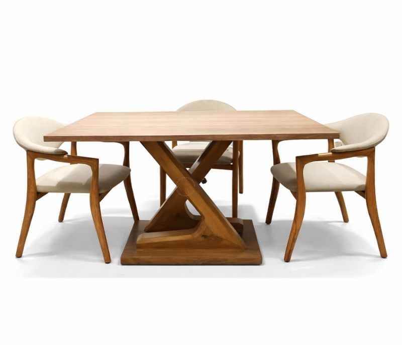 Image 3 for DT Lux Dc Ash 1053 1+4 Dining Set Ash Wood And Mamrene Top (BS-WF)