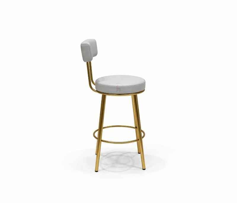 Image 3 for New Round Gold Bar Stool (PM)