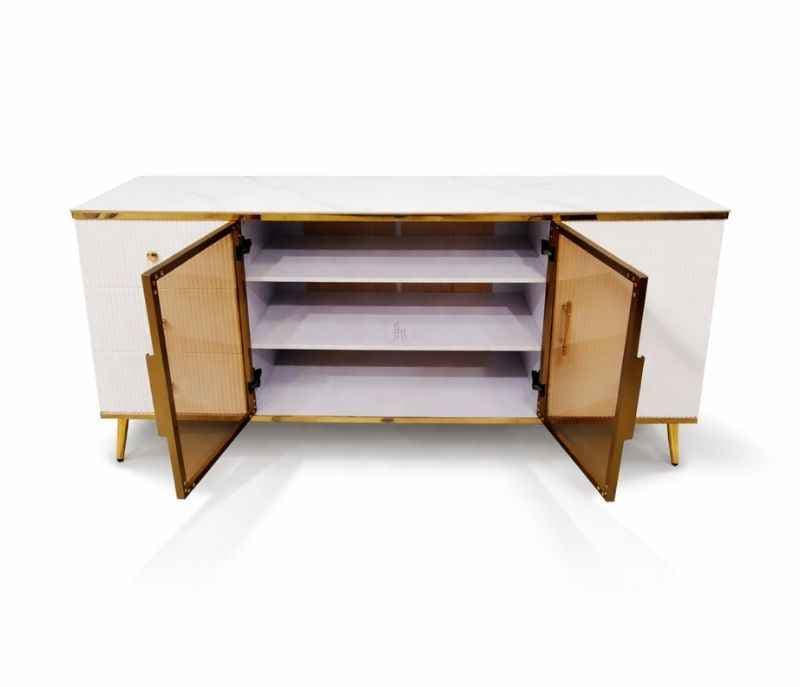 Image 3 for G6406 Side Board Cabinet Ceramic With Duco Paint Finish With PVD Gold Metal Legs (HYD OTD)
