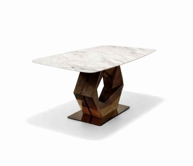 Image 3 for ZL002 6 Seater Marble Dining Table with Wooden Base