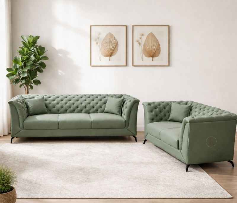 Image 1 for Windsor Sofa 3+2 Seater Leatherette (KORA)(WH)(BTM)