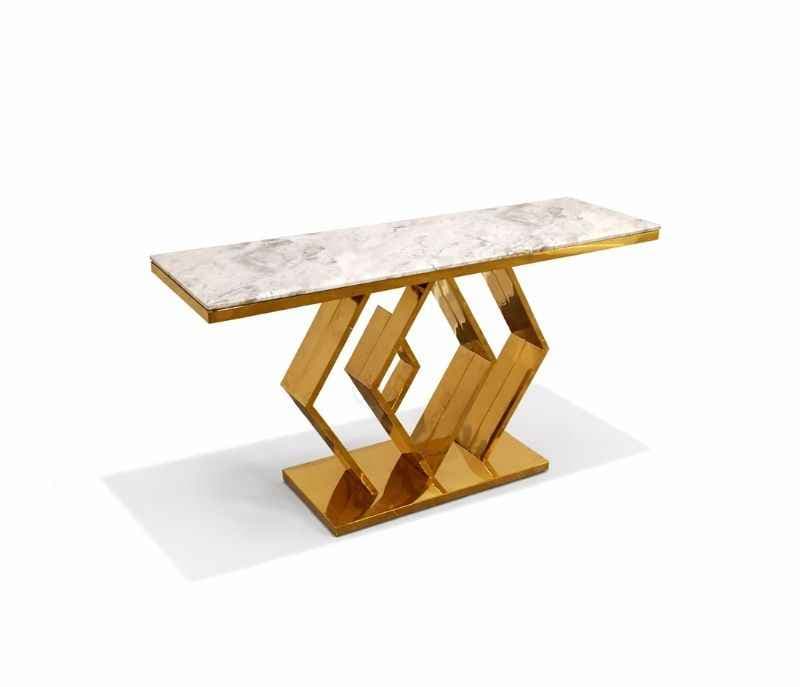 Image 4 for AA-823 Console Marble Top With PVD Gold Metal Base (WF)(HYD OTD)