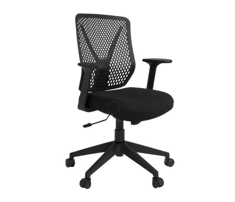 Image 3 for Leo Black Mesh Office Chair Adjustable Height Revolving Study Work from Home Chair Computer Desk Chair