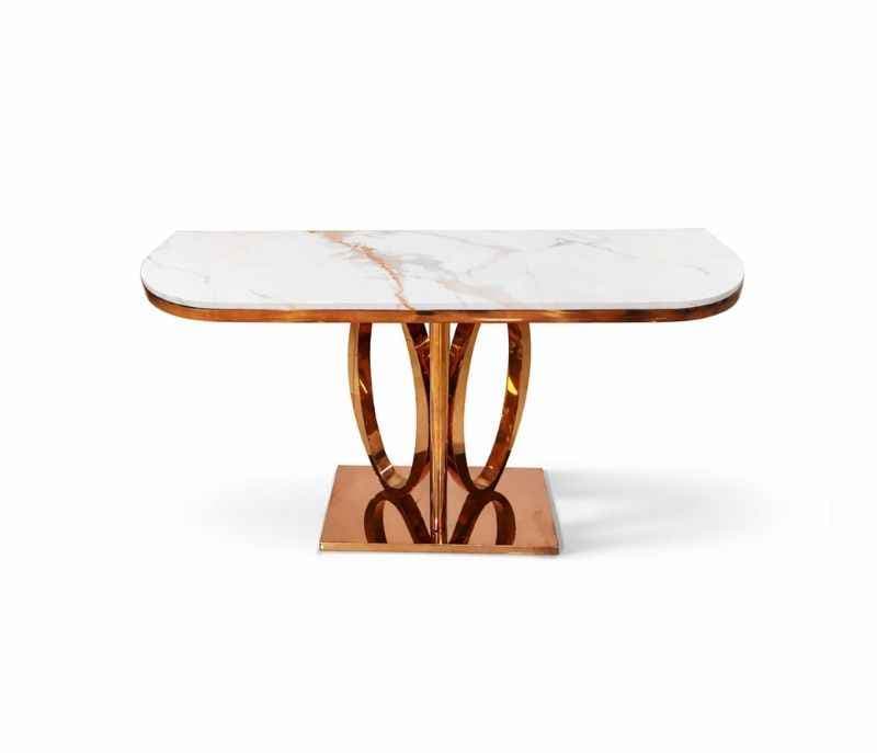 Image 2 for Console 56 Composite Marble Top With PVD Gold Metal Base (HYD)(CP)