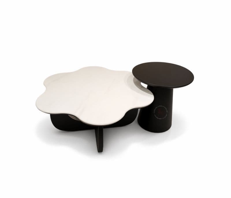 Image 4 for Centre Table 9002 Corner Table Marble Top With Ash Wood With Wooden Corner Table (HYD)(CP)