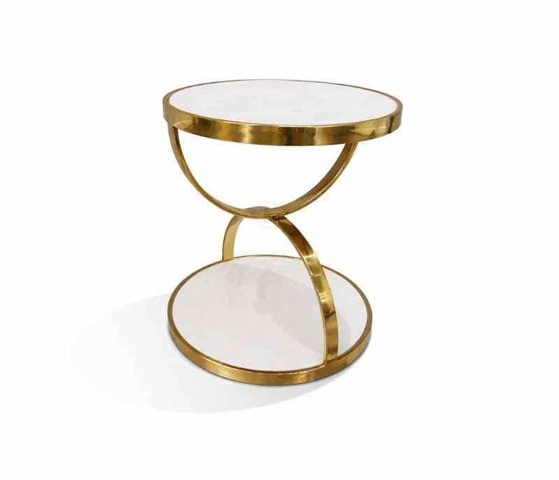 Image 3 for Corner Table 40 Gold Ceramic And Base PVD Gold (HYD)