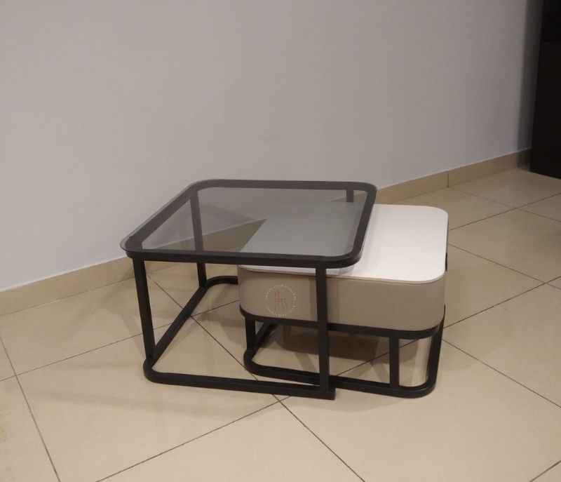 Image 4 for Instaa - 40856-C10-301 Powder Coted Metal Base & Glass With Centerdmarbal Marble Top (BSK)