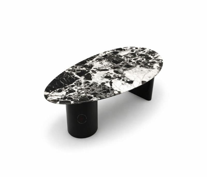 Image 2 for 932-1 Centre Table Marble Top And Metal Base (HYD)