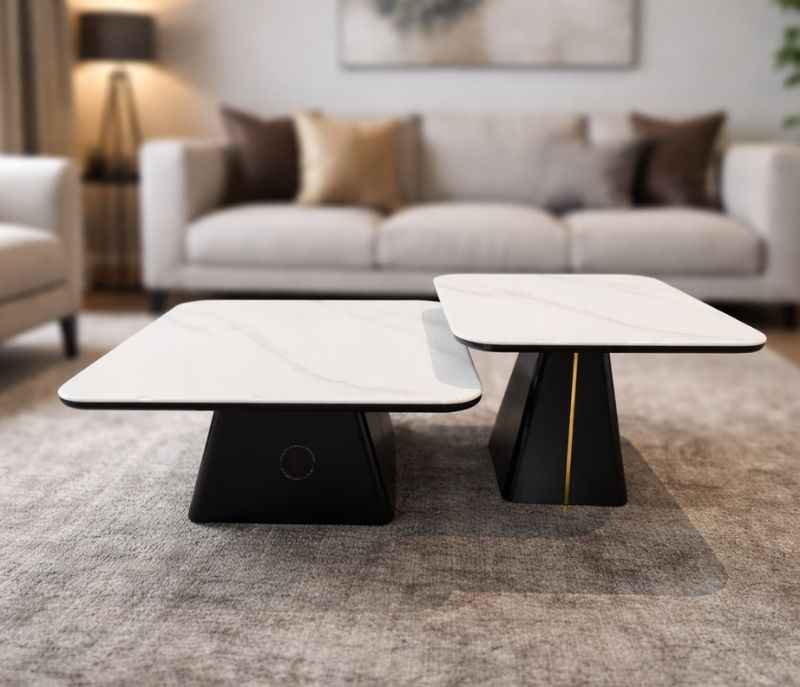 Image 1 for 801 Centre Table Marble Top With Metal Base (HYD)