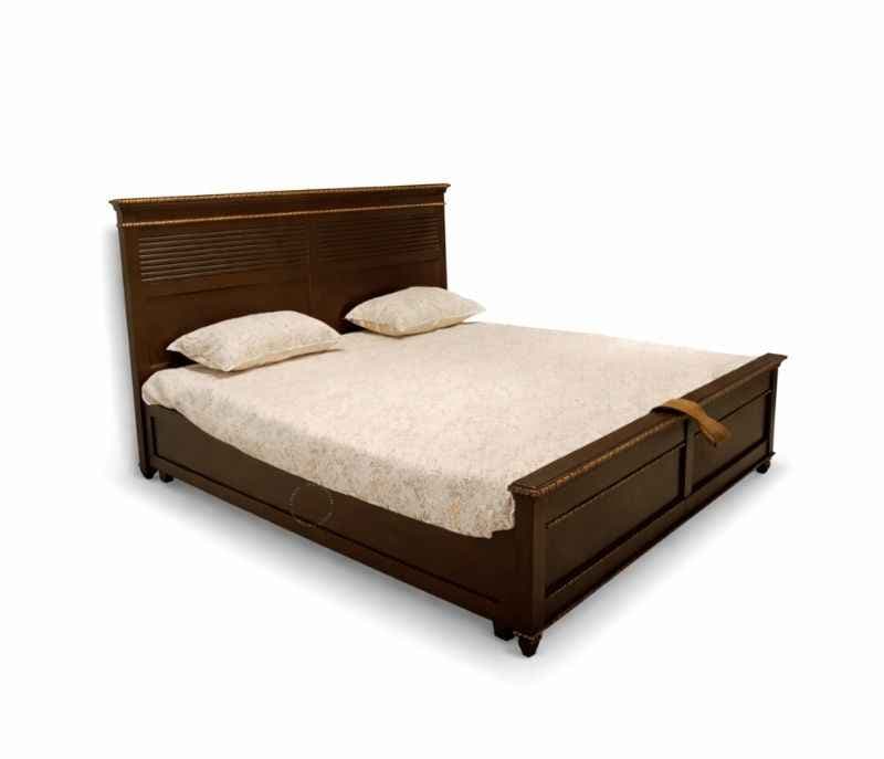 Image 3 for Chestnut King Sized Bed with Hydraulic Bed Box (WF)