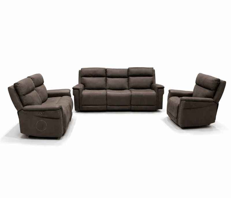 Image 4 for 70693 Single Motor 3+2 Power Recliner + 1 Seater Manual With Rocking Micro Suede Fabric