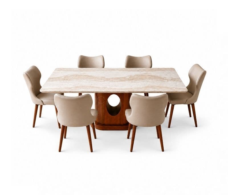 Image 2 for Imported Dining Set-699 SY43 1+6 Seater (BTM)(HYD)