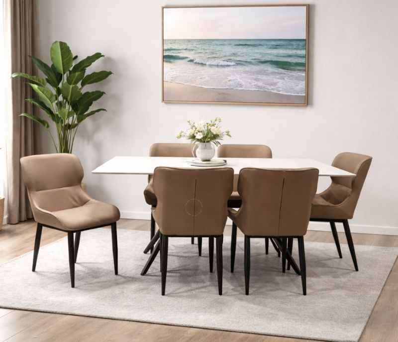 Image 1 for C 127/X009 1+6 Chair-Art Leather With Metal Base (BS-WF)