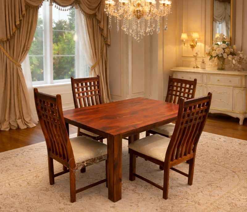 Image 1 for M1 Dining Set 1+4 Walunt Finish Wood (BTM)