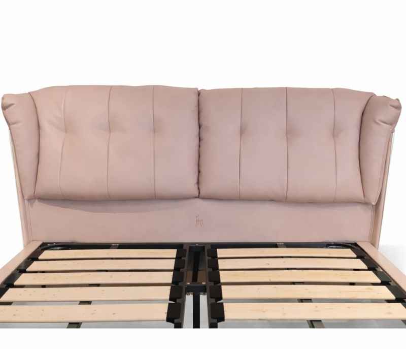 Image 8 for 2239 King Sized Bed Full Grain Leather HB Sponge+Down Feather Multi Layer Solid-Wood without Storage (BS-CP)