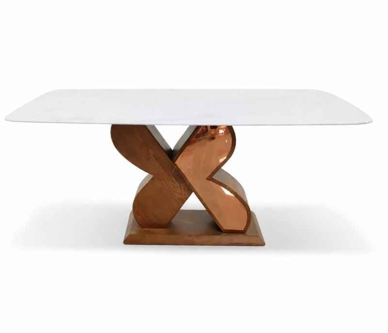 Image 4 for 936 6 Seater Imported Marble Dinign Set with Premium Leatherette Upholstery (WH)