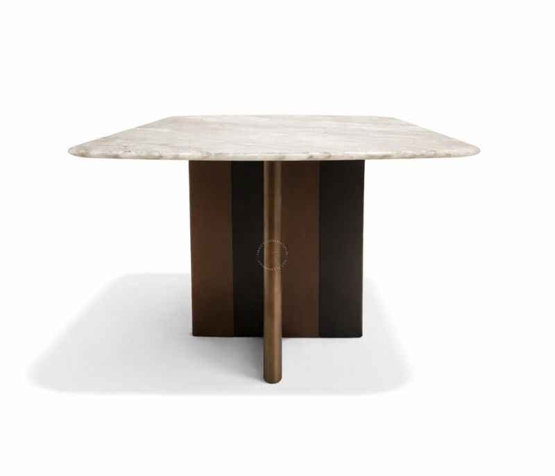 Image 6 for 995B 6 Seater Marble Dinign Table with Wood Base