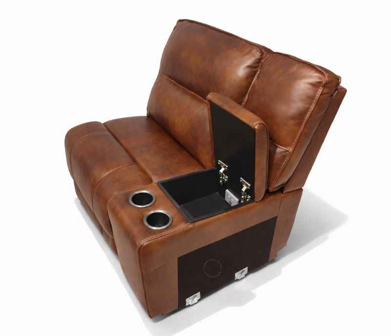 Image 10 for UX-Series 7004 Modern 3+2+1 Leather Sofa Set with Archtectural Metal Base (EC)