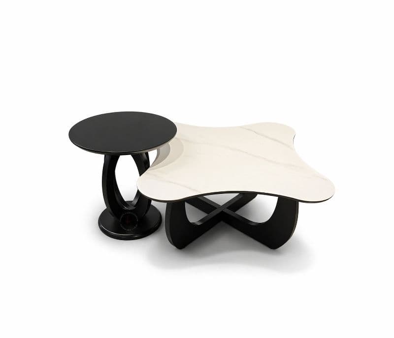 Image 6 for CJ 076 1+1 Centre Table Marble Top Plus Wood Corner Table (HYD)