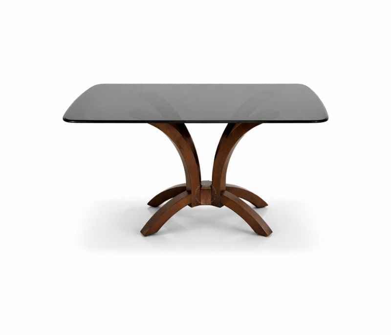 Image 4 for Megan 4 Seater Glass Dining Table with Wooden Base