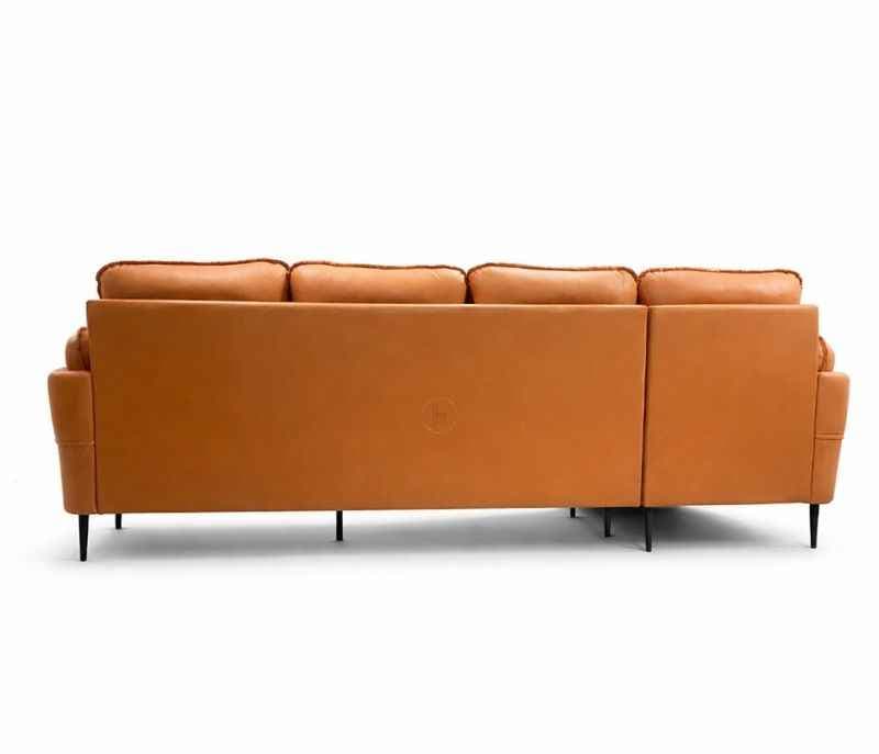 Image 6 for Austin Sofa 3+Lounger Suede Fabric (Brown) (BTM)(SKN)