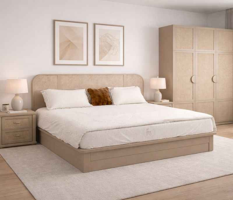 Image 4 for 45003 Bedroom Set King Size 72x78 With Hydraulic Storage + 2 Bed Side Table + 4 Door Wardrobe (WF OTD)