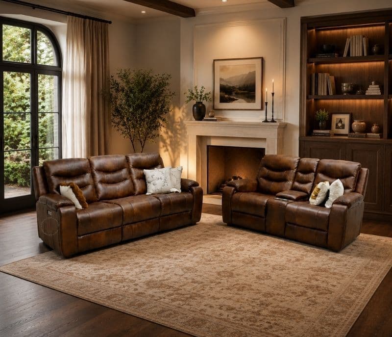 Image 2 for U70731HM Manva 3MR+2MR+ Power Recliner Leather Fabric