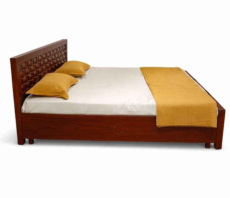 Image 4 for SK Chocolate King Size Bed With Hydraulic Storage (Block Board, Chocolate Brown) (BS-KORA)