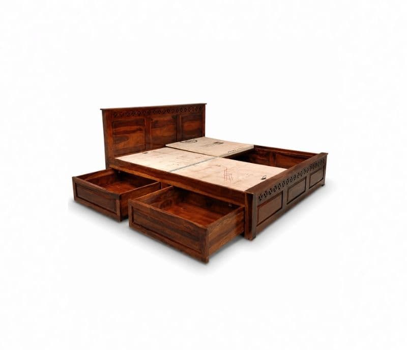 Image 7 for Rudolf King Size Box strorage Shesham Wood Storage Premium Solid Sheesham Wood Honey Finish (WF)(EC)