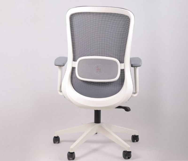 Image 6 for Hawk MB Grey White Ergonomic High-Back Mesh Office Chair Adjustable Height Revolving Study Work from Home Chair Computer Desk Chair Back Lumbar Support Ergonomic Chair Tilting Arm Support