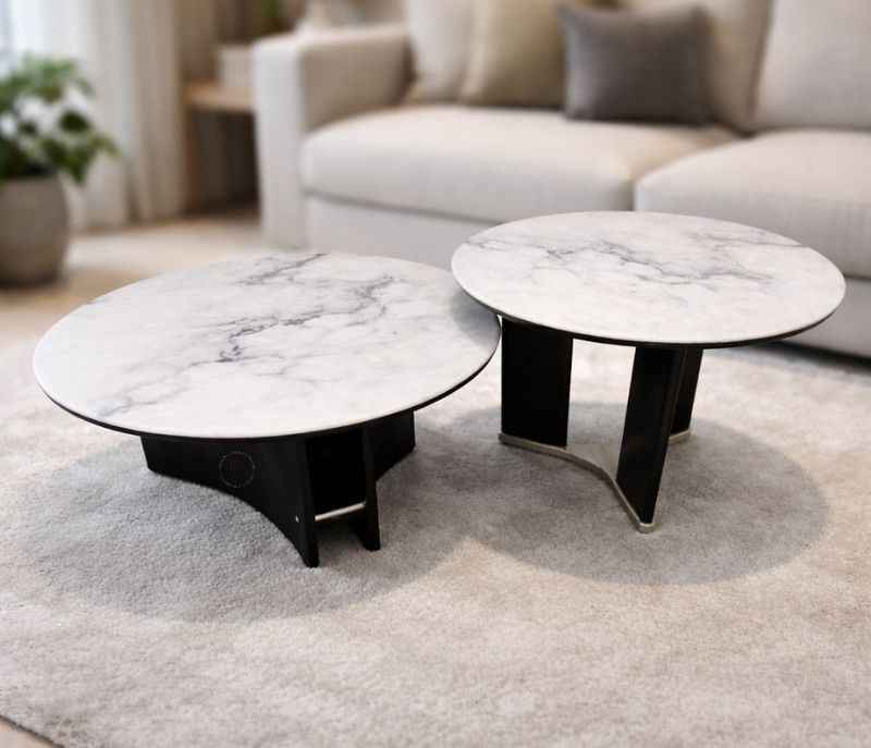 Image 1 for Center Table+ Corner Table B779 Marble Top Wood Base (HYD)