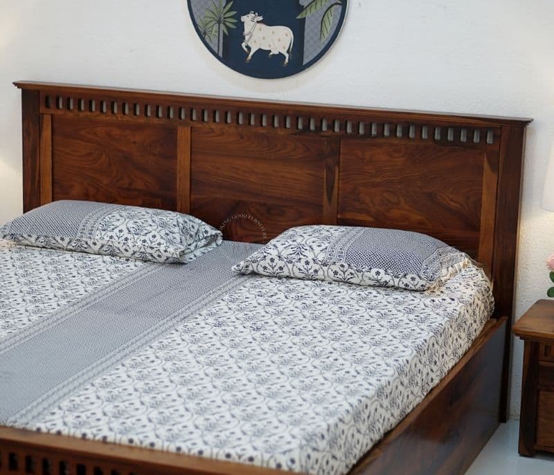 Image 5 for Adolph Sheesham Hydraulic Storage Premium Solid Sheesham Wood Honey Finish (SCV _PKU)