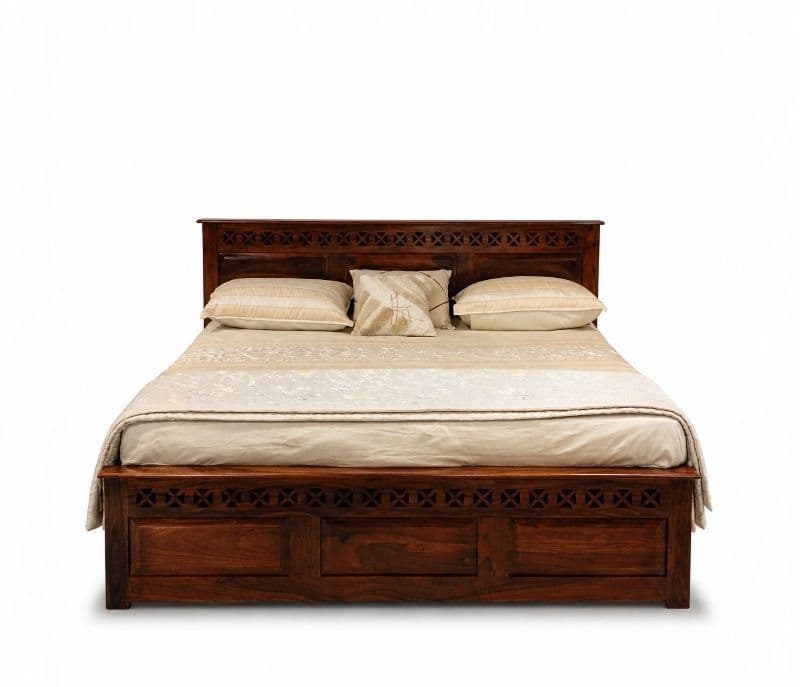 Image 7 for Rudolf Sheesham Wood Hydraulic Storage Premium Solid Sheesham Wood Honey Finish (SCV _PKU)