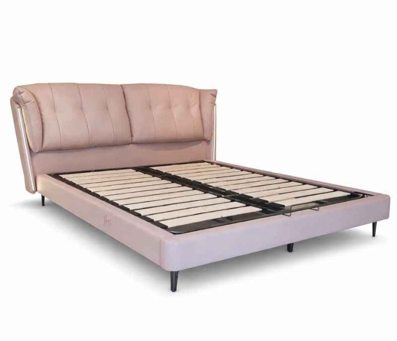 Image 6 for 2239 King Sized Bed Full Grain Leather HB Sponge+Down Feather Multi Layer Solid-Wood without Storage (BS-CP)