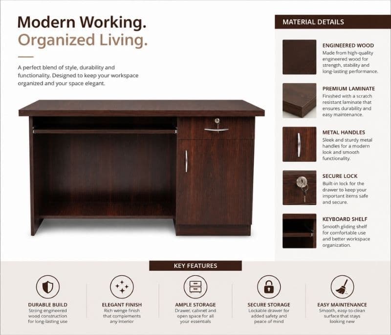 Image 2 for Office Table 2x4 (OWD)