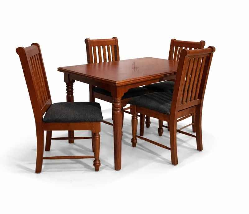 Image 2 for Ikea 4 Seater Solid Wood Dining Set with Premium Fabric Upholstery (BWD)