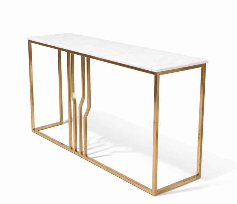 Image 5 for Con 957 Console Table Marble Top With PVD Gold Metal Base (BTM OTD)
