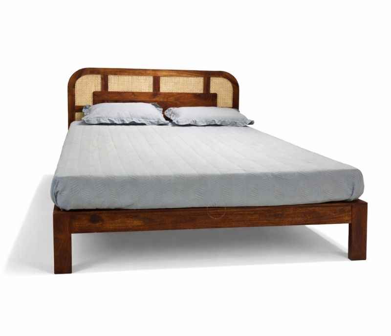 Image 3 for Surano King Sized Bed Without Storage (Solid Sheesham Wood, Brown) (HYD)(KORA)