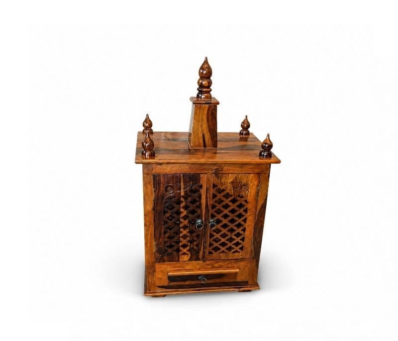 Image 3 for Ishasthan Pooja Mandir Solid Sheesham Wood (Honey Finish) (SCV_PKU)