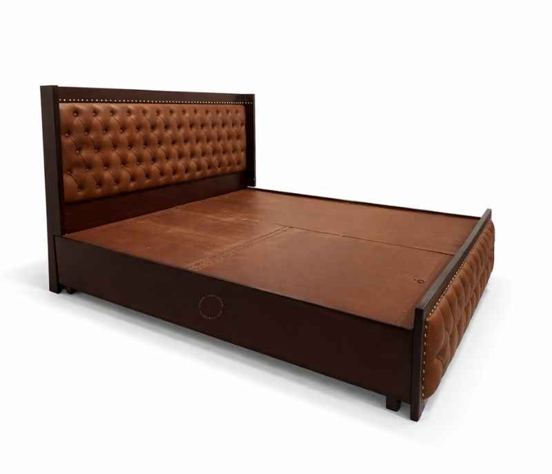 Image 5 for Chester King Sized Bed with Box Storage (Block Board, Dark Brown) (HYD)(BS - BSK)(WF)(BTM)(KORA)(BWD)(BS-EC)