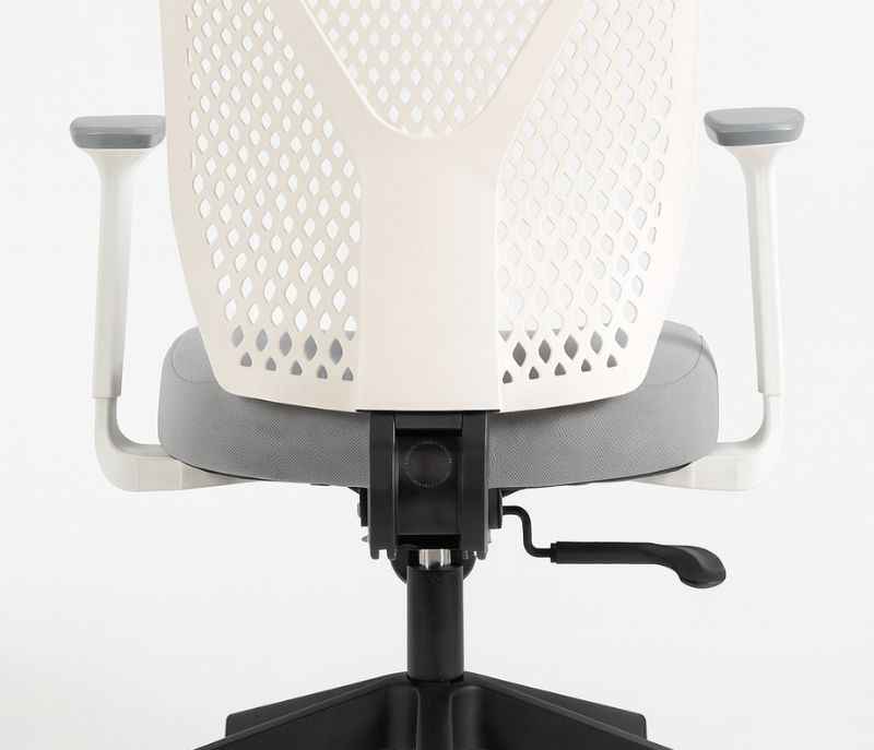 Image 7 for Leo White Mesh Office Chair Adjustable Height Revolving Study Work from Home Chair Computer Desk Chair