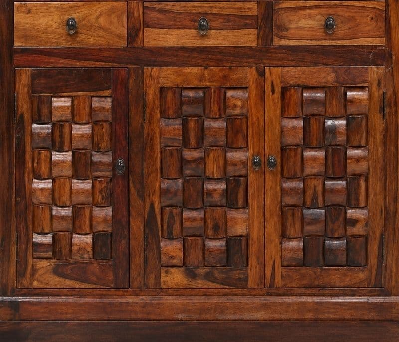 Image 7 for 3 Door Nivaar Side Board Solid Sheesham Wood (SCV_PKU)(BTM)