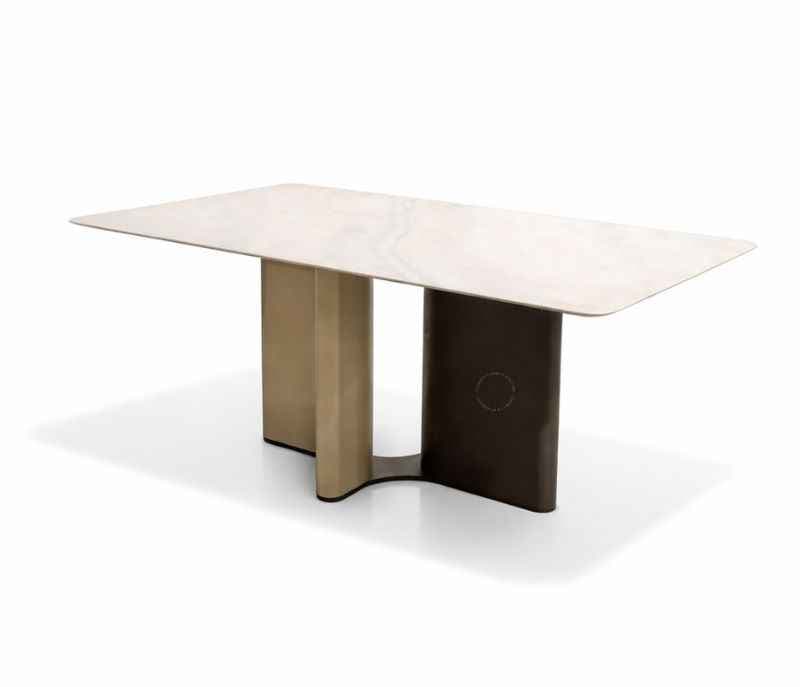 Image 2 for T-111 6 Seater Marble Dining Table with Metal Base