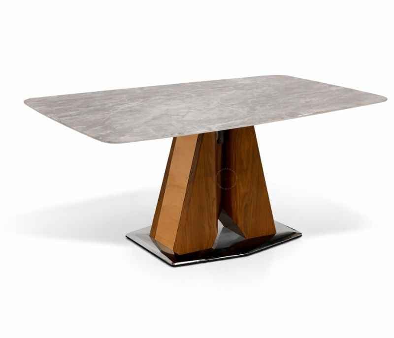 Image 8 for 689 6 Seater Imported Marble Dining Set with Premium Leatherette Upholstery (WH)