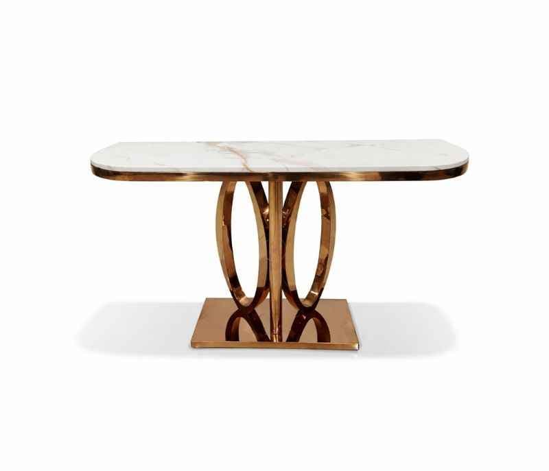 Image 4 for Console 56 Composite Marble Top With PVD Gold Metal Base (HYD)(CP)