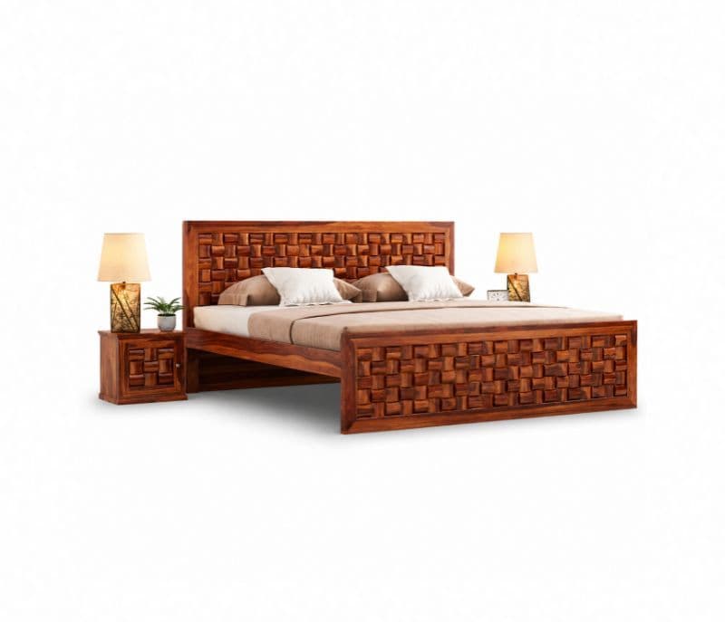 Image 6 for Niwar Sheesham Cot Premium Solid Sheesham Wood Honey Finish (SCV _PKU)