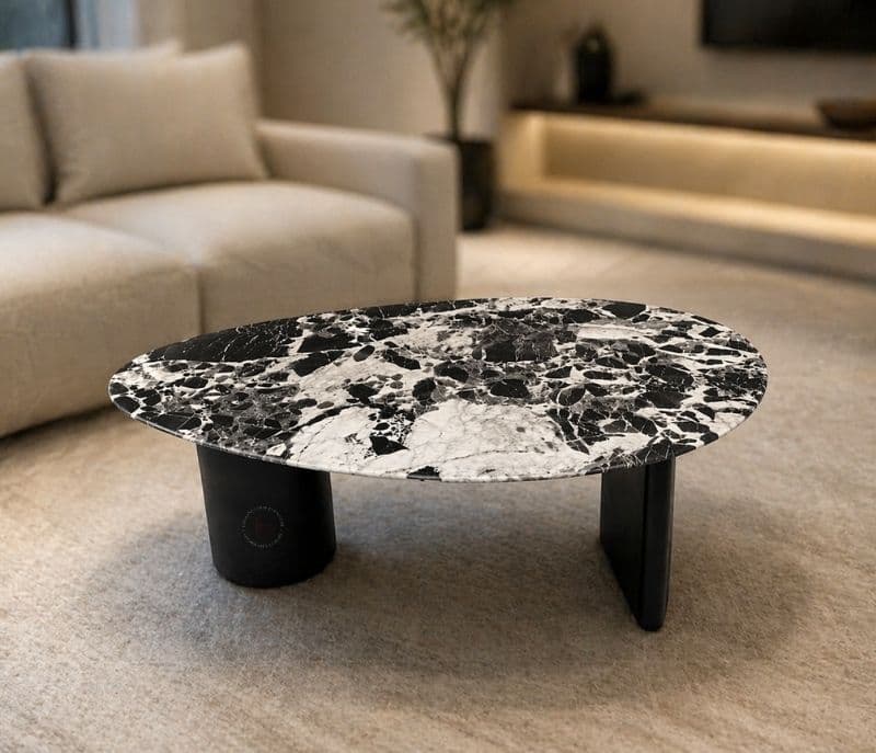Image 1 for 932-1 Centre Table Marble Top And Metal Base (HYD)