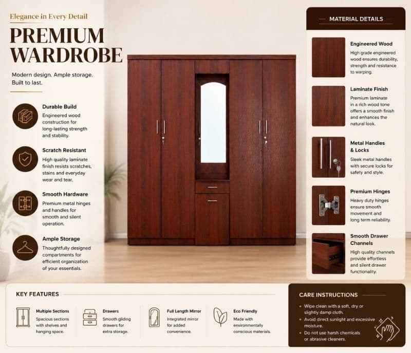 Image 3 for 5 Door Wardrobe (OWD)