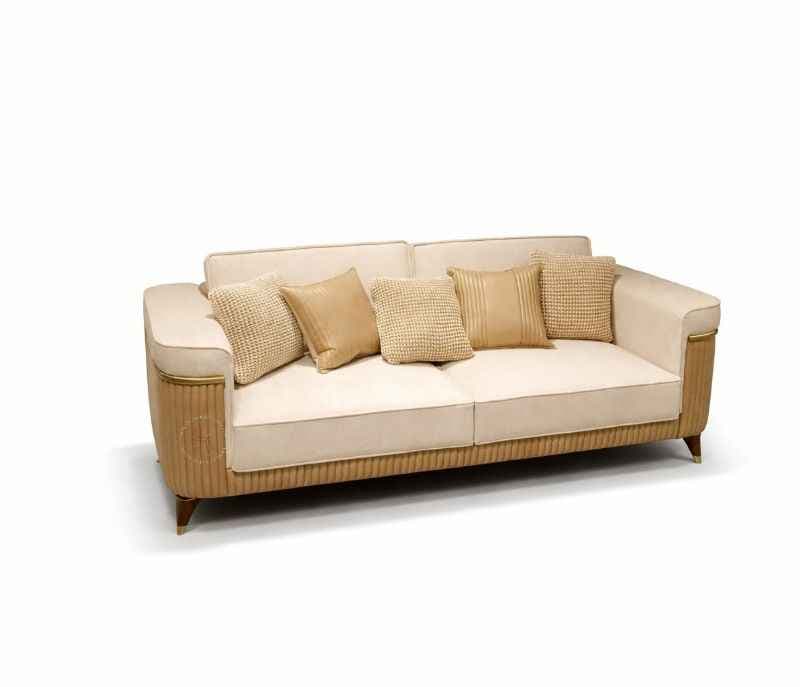 Image 4 for Charlie Sofa 3+2+2+Divider Miranda Wood With Suede Fabric Upholster (HYD)