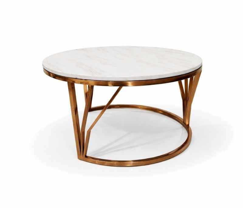 Image 6 for Centre Table 9 Marble Top and down metal base with Rose gold (HYD OTD)